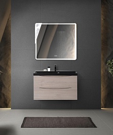 BelBagno Тумба с раковиной Marino 80 подвесная Rovere Grigio с раковиной 80/45 ART-AST-NERO – фотография-7