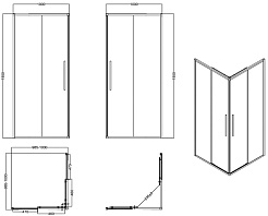 Esbano Душевой уголок Surf 100x100 ESS-100KV-C профиль хром стекло прозрачное – фотография-8