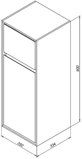 Aquanet Шкаф пенал Милан 35 R малый подвесной черный – картинка-7