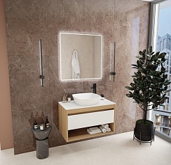 Teymi Тумба с раковиной Ritta 85 дуб эврика/белый матовый T60531 раковина T50701 – фотография-2