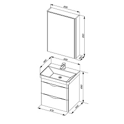 Aquanet Мебель для ванной "Орлеан 60" белая (183184) – фотография-5
