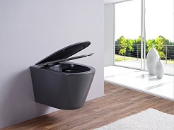 Esbano Унитаз Clavel подвесной безободковый серый матовый – фотография-6