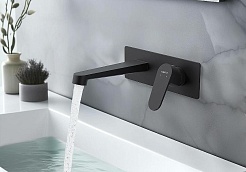 Aquatek Смеситель для раковины Оберон AQ1213MB матовый черный – фотография-3