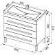 Aquanet Тумба с раковиной Верона 90 напольная, ящики, белая – картинка-17