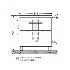 СанТа Тумба с раковиной Калипсо 80 NEW – фотография-6