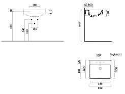 GSI Подвесная раковина Sand 9031111 60 см – фотография-5