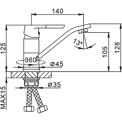 Frap Смеситель для кухни H34 F4534 белый – фотография-3