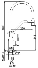 Frap Смеситель для кухни H97 F4497-6 черный – фотография-2
