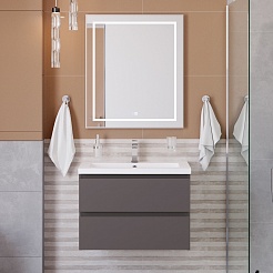 BelBagno Тумба с раковиной Kraft 75 подвесная Темно-Серый матовый с раковиной CZR-8070-75 – фотография-11