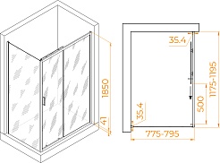 RGW Душевой уголок Passage PA-145 120x80 профиль хром стекло прозрачное – фотография-7