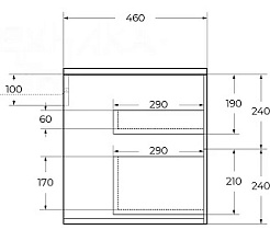 Cezares Тумба с раковиной Bellagio 70 grigio nuvola столешница 50185 раковина 50179 – фотография-9