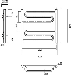Domoterm Полотенцесушитель Офелия П6 400x500 хром – фотография-3