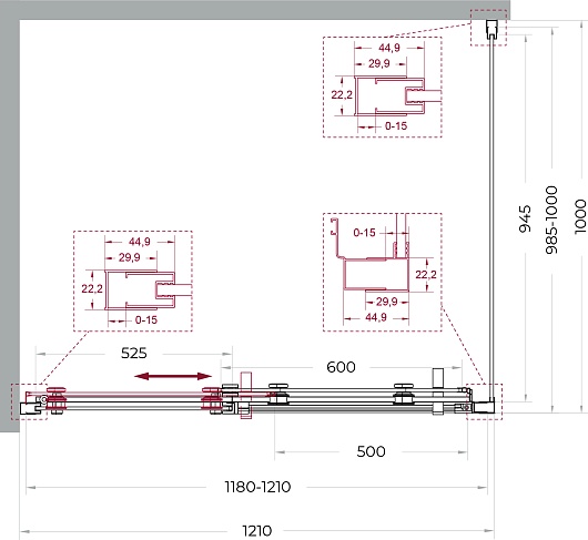 BelBagno Душевой уголок Marino MARINO-2-AH-1-120/100-C-Cr 120x100 профиль хром стекло прозрачное – фотография-10
