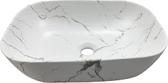 Ceruttispa Раковина накладная 45.5 CR8215MMW мрамор белый матовый – фотография-1