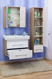 Sanflor Мебель для ванной Ларго 2 70 L вяз швейцарский, белая – фотография-11