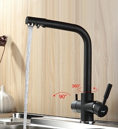 Frap Смеситель для кухни H52 F4352-7 черный – фотография-2