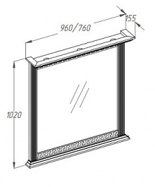Opadiris Зеркало для ванной Корлеоне 100 орех с патиной – фотография-2