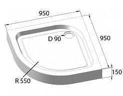 BelBagno Душевой поддон TRAY-BB-R-95-550-15-W – фотография-4