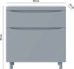 Vivon Тумба с раковиной Ostin 80 напольная серая матовая – фотография-17