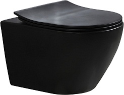Esbano Унитаз Amapola-N подвесной безободковый черный матовый – фотография-1
