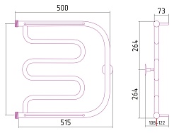 Стилье Полотенцесушитель Тандем 2П 50х50 – фотография-3