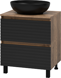 Brevita Тумба под раковину Dakota 60 дуб галифакс олово/черный кварц – фотография-2