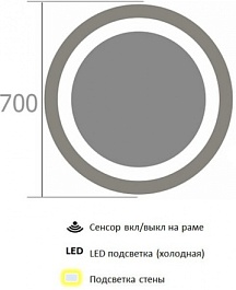 De Aqua Зеркало Мун 7070 MUN 401 070 – фотография-2