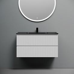 Sancos Тумба с раковиной Snob T 90 bianco раковина Element 91 CN7002MB – фотография-3