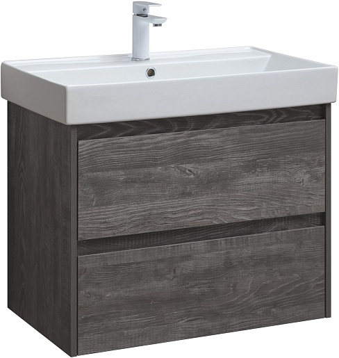 Aquanet Тумба под раковину Nova Lite 75 подвесная дуб серый – фото-1