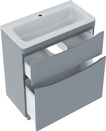 Vivon Тумба с раковиной Ostin 70 напольная серая матовая – фотография-8