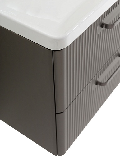 BelBagno Тумба с раковиной Due 60 подвесная Оружейная сталь ручки Матовый тёмный никель – фотография-4