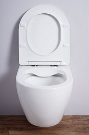 Esbano Унитаз Amapola подвесной безободковый белый матовый – фотография-6