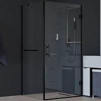 RGW Душевой уголок Hotel HO-045-1B (HO-011B + Z-060-2B + O-204B) 90x100 профиль черный стекло прозрачное
