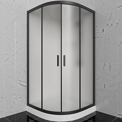 Frank Душевая кабина F410 M black профиль черный стекло матовое – фотография-2