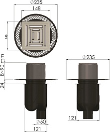 BERGES Wasserhaus Душевой трап Platz Uno 150 090070 хром матовый – фотография-5
