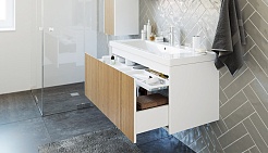 Velvex Мебель для ванной подвесная Klaufs 100 белая/дерево – фотография-5