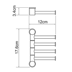 WasserKRAFT Держатель полотенец рога "K-1054" – фотография-3