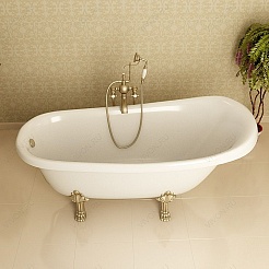 Фэма Ванна из литьевого мрамора Салерно (ножки золото) – фотография-6