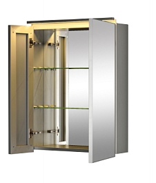 De Aqua Зеркало-шкаф для ванной Алюминиум 60 (AL 502 060 S) серебро – фотография-4