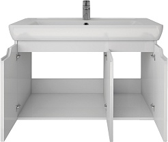Dreja Тумба с раковиной Q (D) 80 подвесная белая – фотография-5