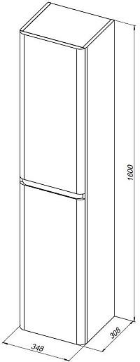 Aquanet Шкаф пенал Эмбер 35 подвесной белый матовый – фотография-8