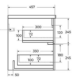 Cezares Тумба под раковину Duet-N 100 подвесная grafito – фотография-10