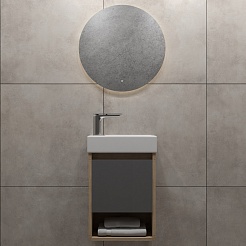 Teymi Тумба с раковиной Nura 37 L подвесная дуб/графит – фотография-11