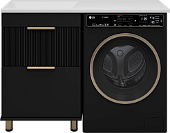 Brevita Тумба под раковину Enfida 60 под стиральную машину черная – фотография-1