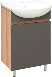 Runo Тумба под раковину Лада 50 графит/дуб серый – фотография-1