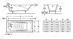 Roca Ванна чугунная Malibu 2334G0000 160x70 см – фотография-8