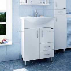 СанТа Тумба для умывальника Уют 55 с ящиками – фотография-1