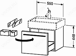 Duravit Тумба с раковиной "X-Large 55" венге – фотография-5