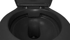 Azario Унитаз подвесной Keras matt black AZ-99046B безободковый черный матовывй – фотография-10