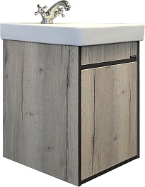 Comforty Тумба с раковиной Вена 45 подвесная дуб дымчатый – фотография-1